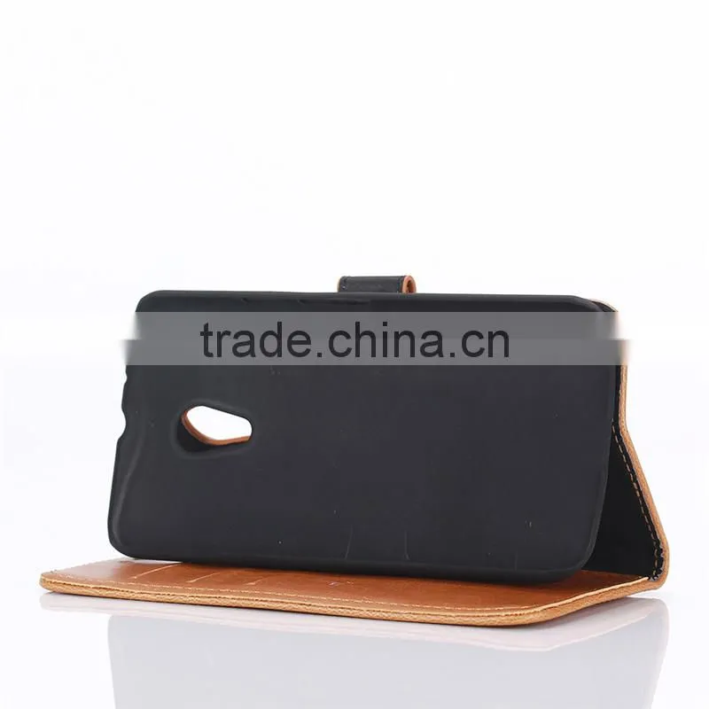 High quality crazy-horse PU card bumper/pocket cell phone case for Motorola