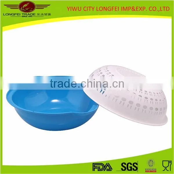 China Supplier Wholesale Fruit Vegetable 2 Tier Plastic Mesh Fruit Basket
