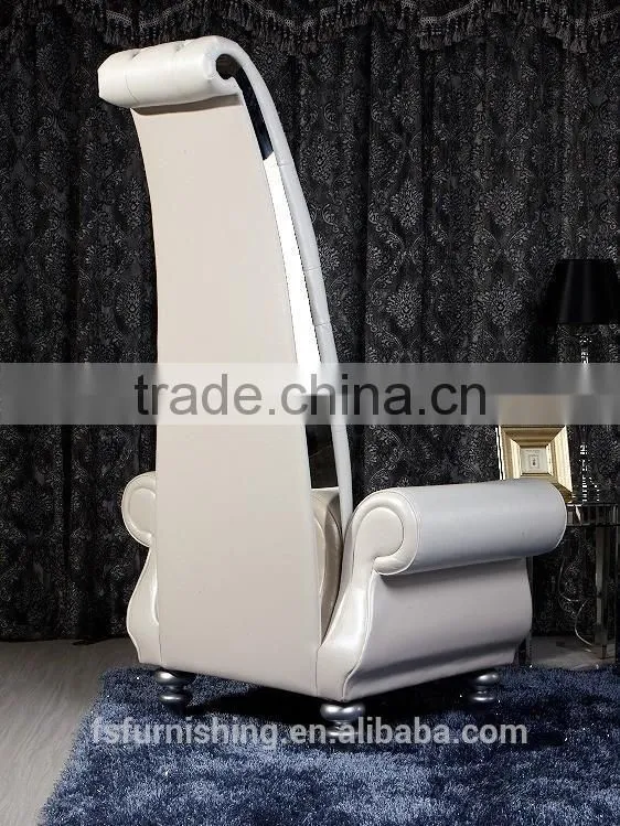 fancy SUPER high back super king living room decoration leisure chair genuine leather wedding chair hotel chair