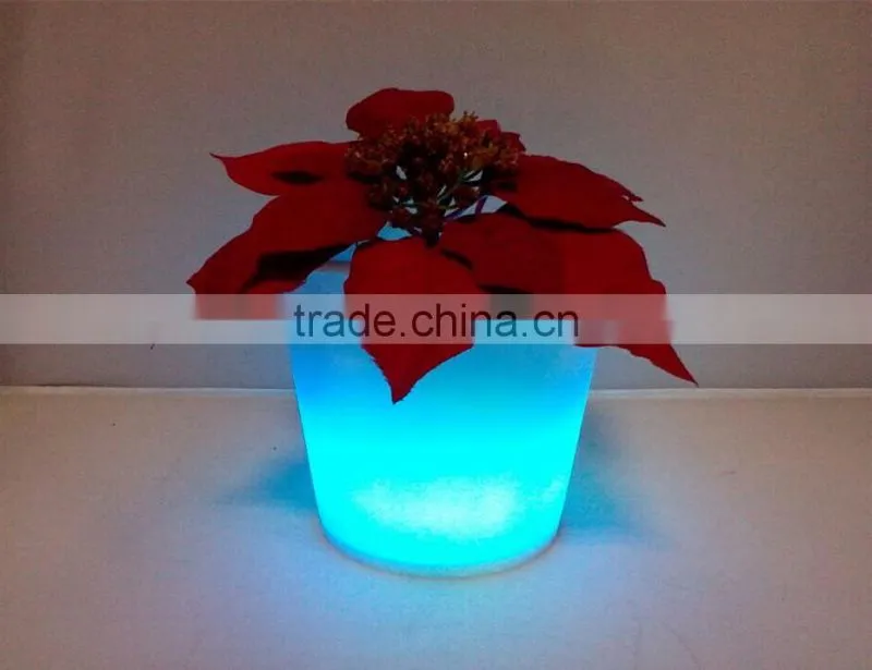 RBG color changing plastic PE LED flower pot home/garden decorations