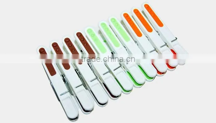 professional fashion TPR soft grip logo imprint spring strong printed clothes pin