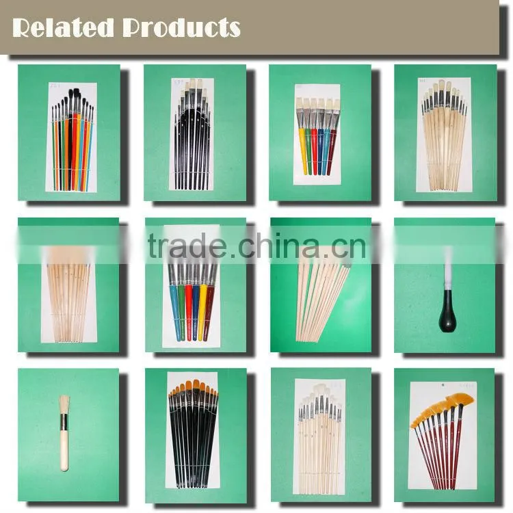 AB-041 Wooden Handle White Bristle Artist Brush