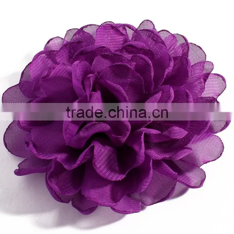 handmade singe organza flower clip for kids hair accessories