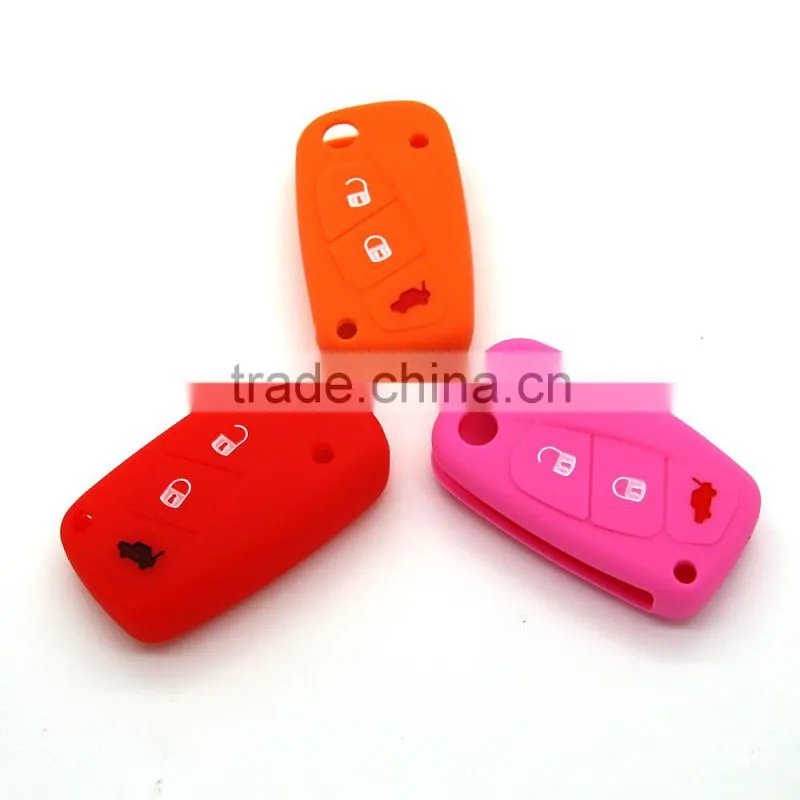 wholesale custom silicone rubber car key cover car remote key case for FIAT