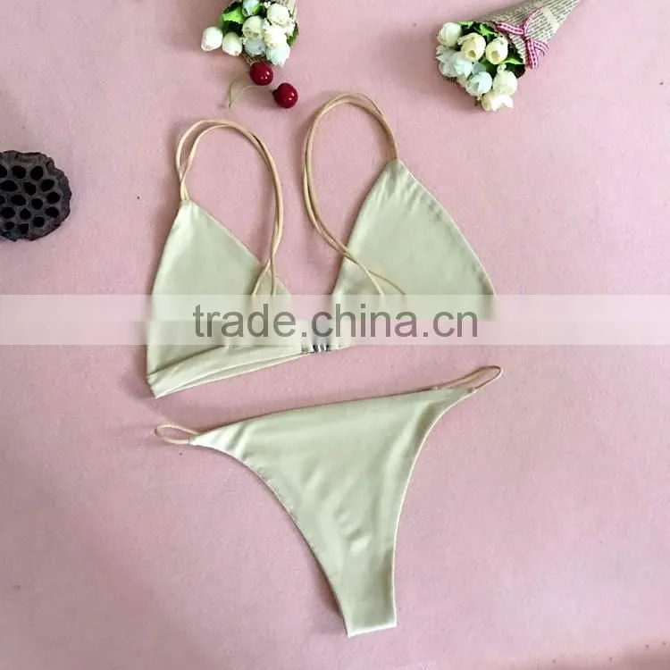2016 new style 4 pure color fashion sexy girl bikini set
