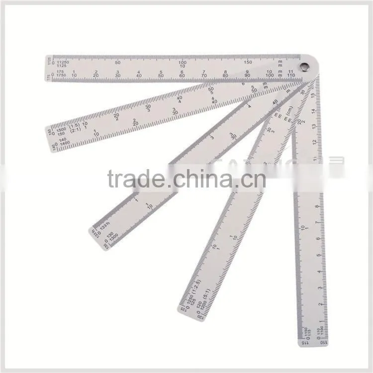 Kearing brand 1:3/1:4/1:5 transplant plastic sandwich line flexible triangular scale ruler #8345