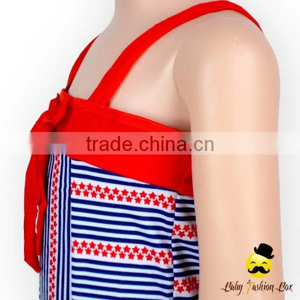 YZA-003 Yihong Fashion Style One Size Baby Red Strap Stripe With Dress Suit Kids Girls Wears Bikini