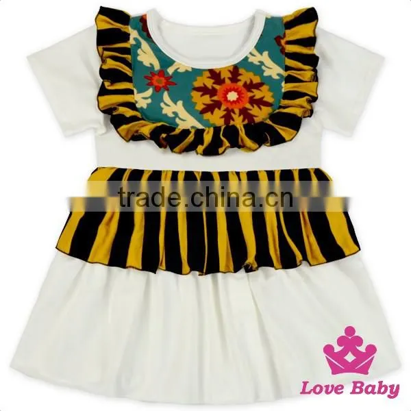 Solid Color Soft Cotton Beautiful Girl Casual Wear Smocking Short Sleeve Tops