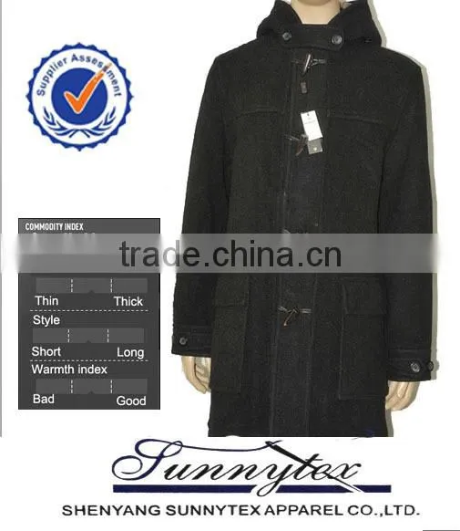 Sunnytex winter season mens outdoor fake horn rib warm wool jacket