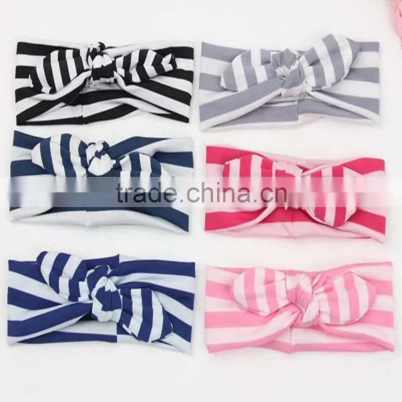 2015 Newest Cotton Baby Knot Headband,Stripe cotton headbands
