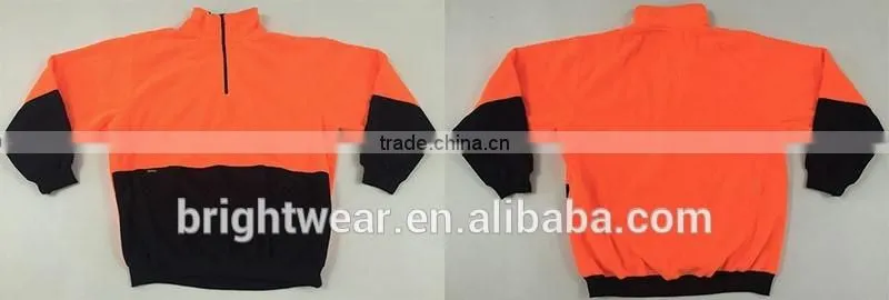 Two-color fleece high visibility polar jacket with reflective tapes