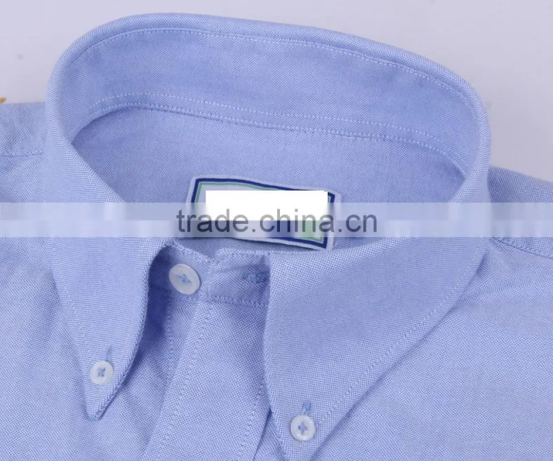 2017 new blue oxford men's long sleeve casual shirt wholesale