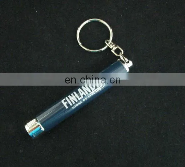 80*13mm mini flash metal projector keychain led keychain torch with projector