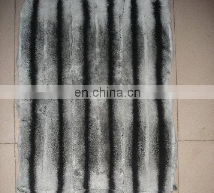Chinchilla colour rex rabbit fur throw