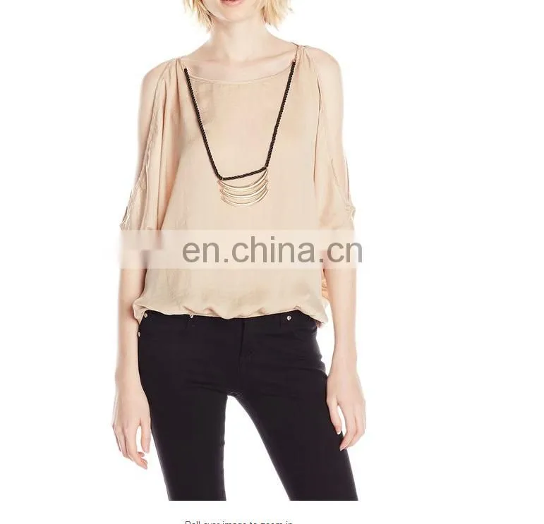 Best sell facory bulk order ladies blouse ladies top fashion blouse