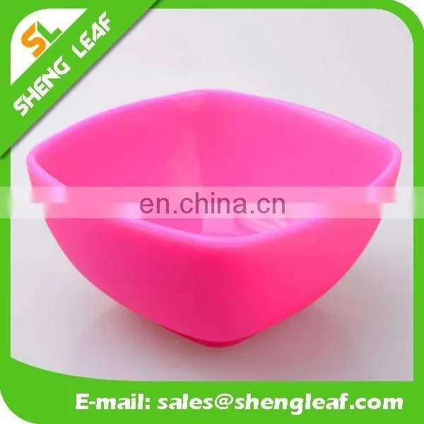 square shape various color Silicone food serving bowls