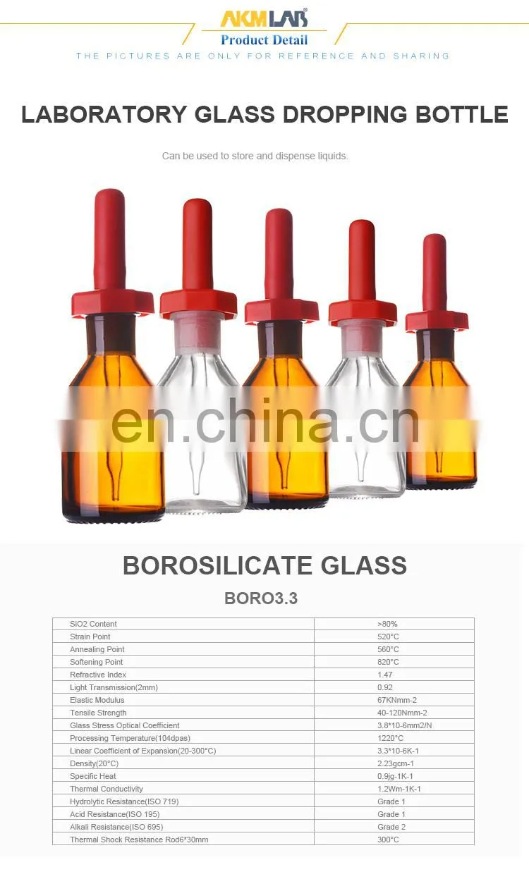 AKMLAB Glassware Amber Dropping Bottle For Laboratory