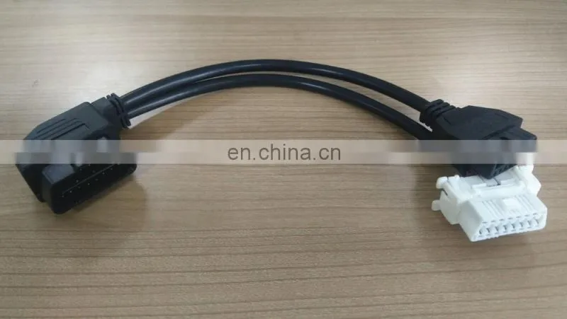 Angle Plug OBD2 Male to Dual Female Adapter Extension Cable 20cm OBD II for Automotive Diagnostic