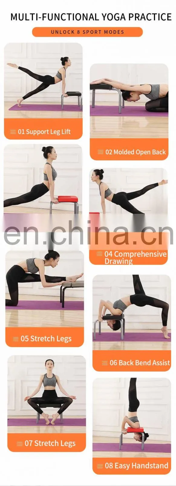 2021 custom design wood yoga headstand exercise bench