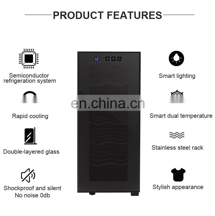 Honeyson 12 bottles Wine cooler fridge refrigerator cellar For Red, White, Champagne or Sparkling Wine