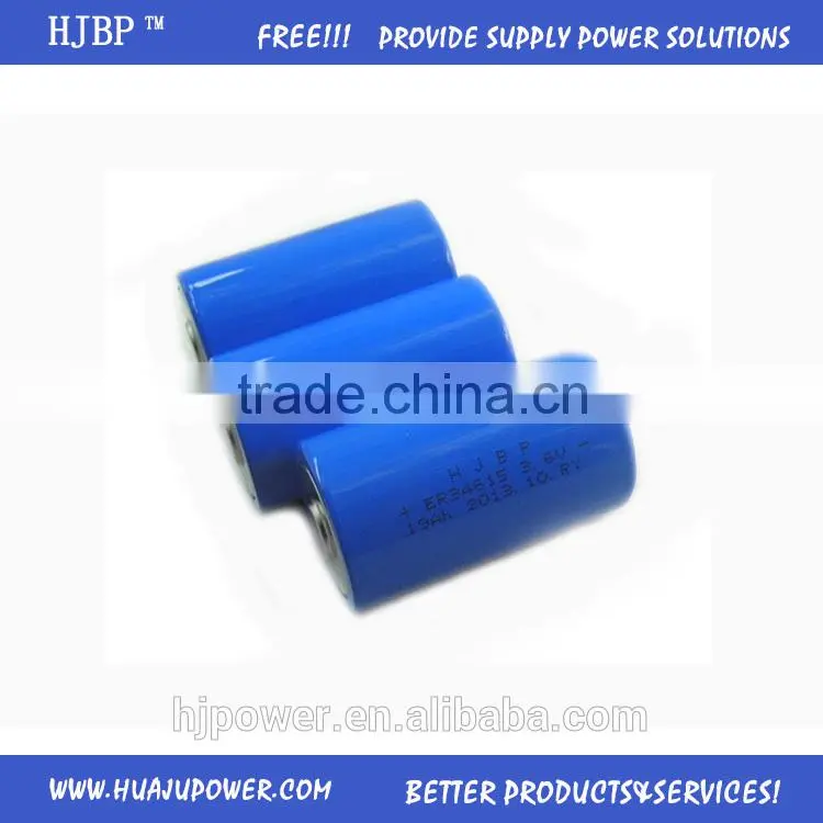 china factory wholesale HJBP CE|ROHS|UN38.3 LiSOCl2 3.6V ER34615 19000MAH lithium battery for flowmeter