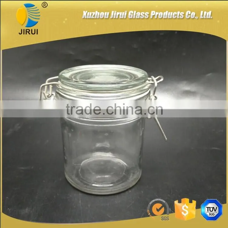 250ml clear glass food jar with clip lid