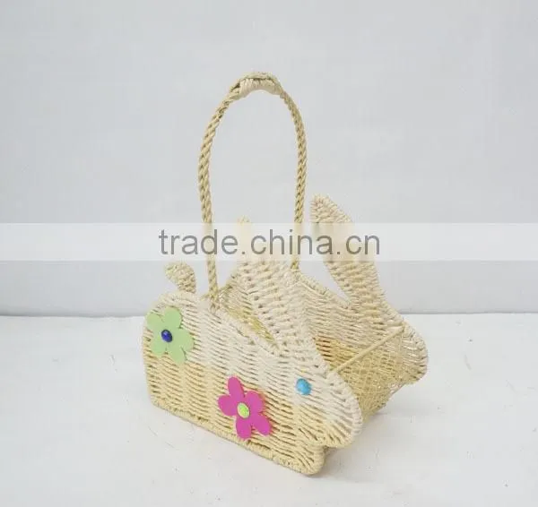 handmade decorative rabbit easter paper basket