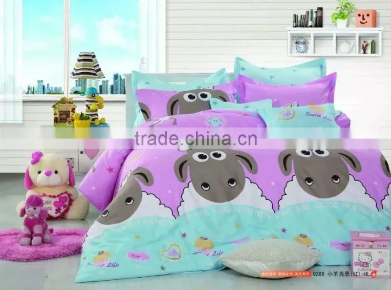 Lovely naive animal printed children bed sets