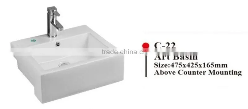BP-104 Modern Bathroom Design, Quality Square Art Basin, Bathroom Countertop Ceramic Washbasin Bowl