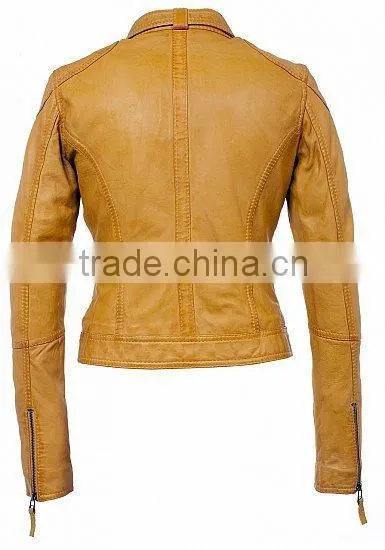 european fashion style leather jacket for women