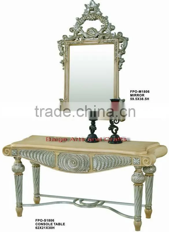 Latest Fancy Resin Console Table with Mirror S-1806