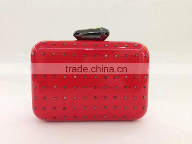Fashion wallet faux Leather women rivet clutch bag purse