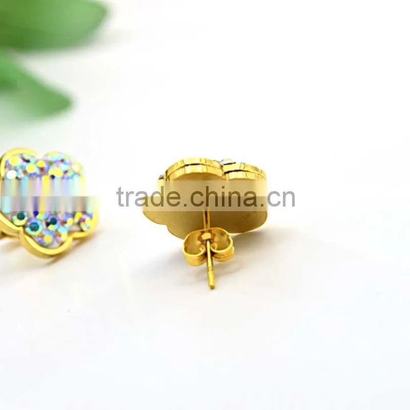 Jewelry Factory Wholesale Women Jewelry Earrings Colored Rhinestone Jewelry Set
