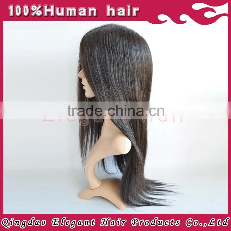 Natural straightly black malaysian remy hair thin skin full lace wigs