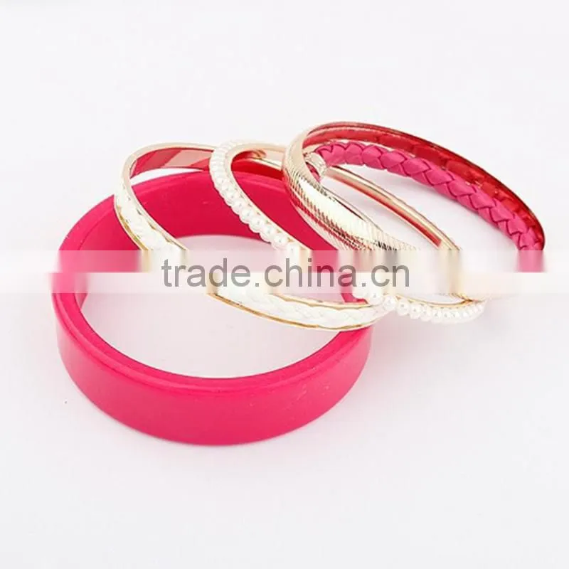 Fashion Trends Jewellery Candy Colorful Charms Bangles And Bracelets Set