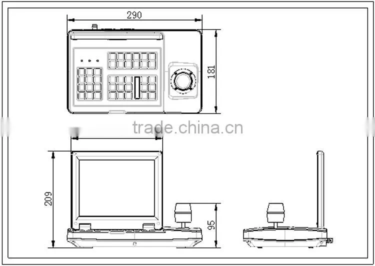 Easy Operate PTZ Keyboard Controller Joystick TFT LCD Keyboard CCTV PTZ Controller