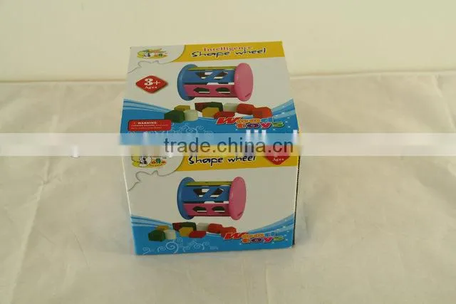 Intelligence shape wheel wooden block toy