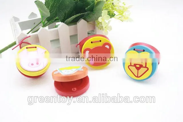 mini wooden musical instruments castanets toy