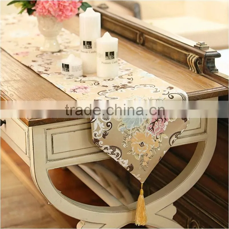 33*200cm new design european rose elegant satin table runners