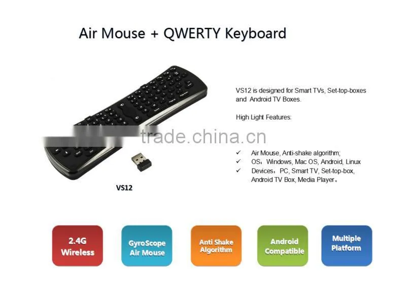 Vsmart V12 min wireless keyboard for android tv box tv computer and laptop