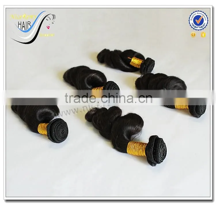 Wholesale top quality spring curl natural black hair 100% virgin human hair loose wave