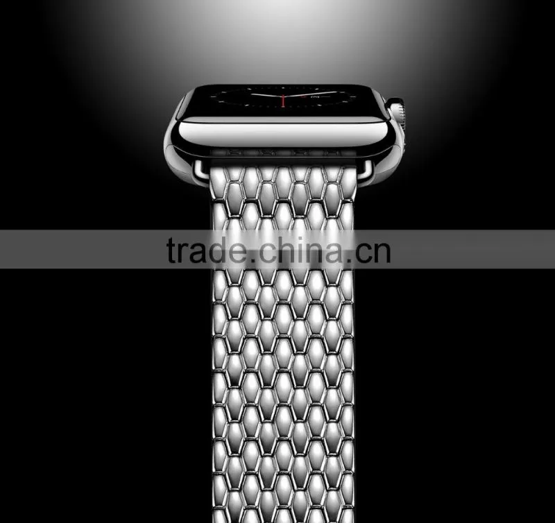 Icarer Armour Stainless Steel Watch Band For iWatch Sliver Wrist Strap For 38MM Apple Watch MT-4251