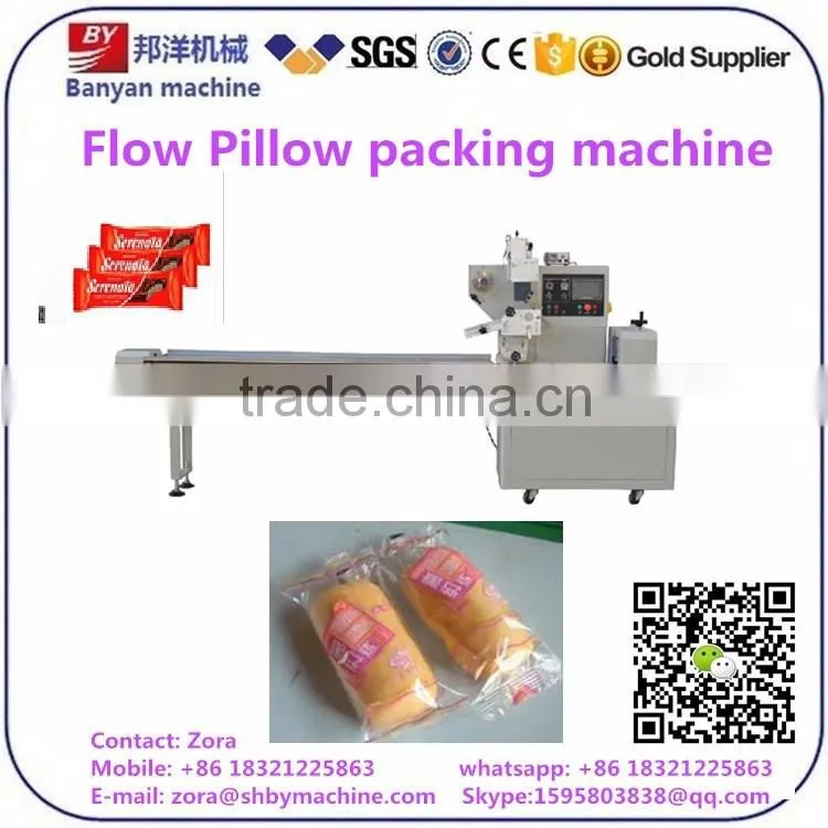 Pillow type sealing Automatic Bread / cake / bun / dessert packing packaging machine China Shanghai