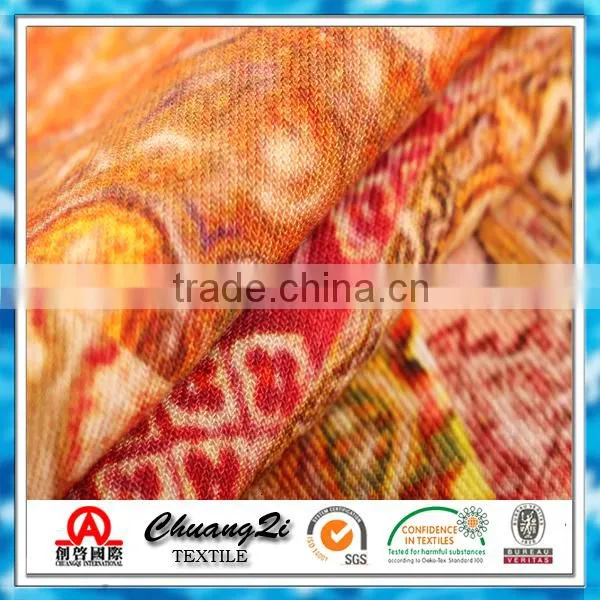Colored flowers print spun rayon fabric for the elderly