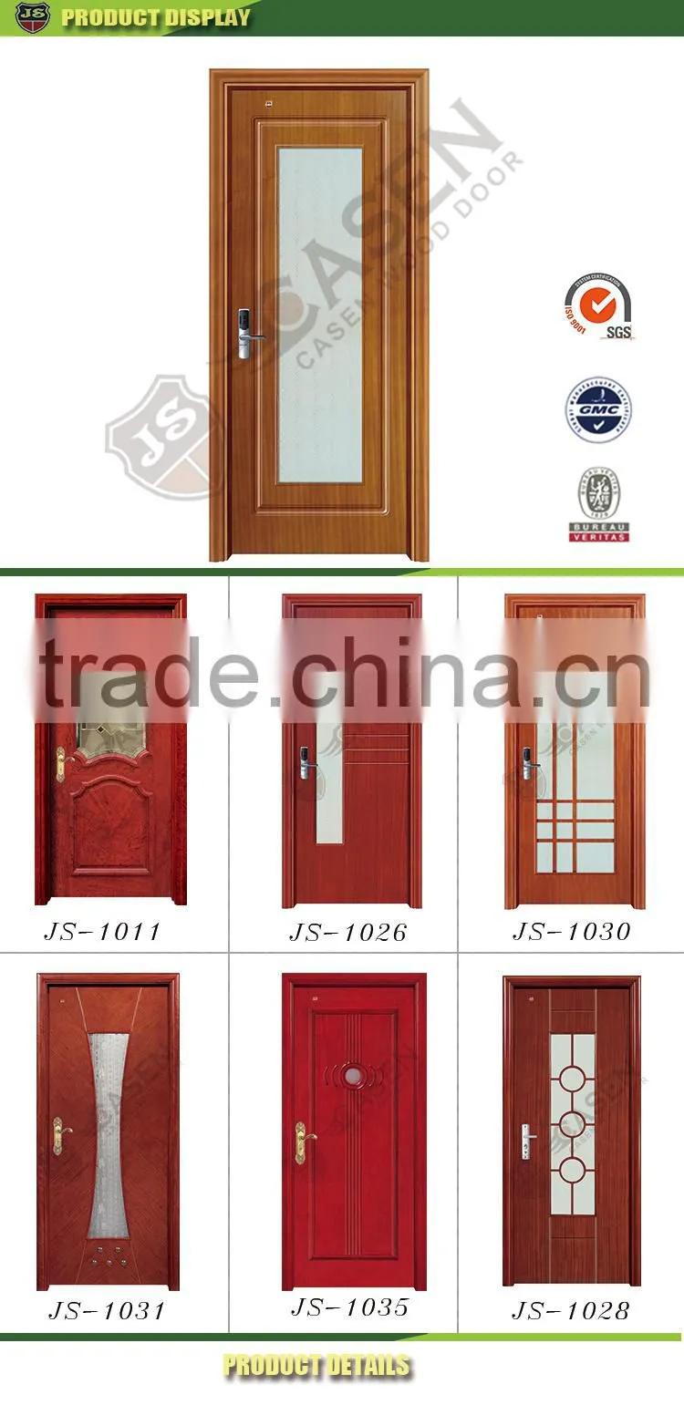best price interior single swing Cherry wood glass door