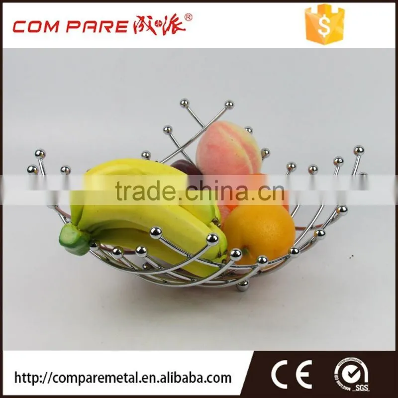 Black powder coated iron wire fruit basket
