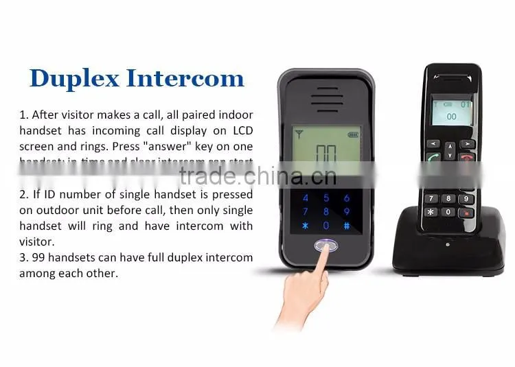 Home Security 2.4GHz Digital Wireless Audio Door Phone Intercom System