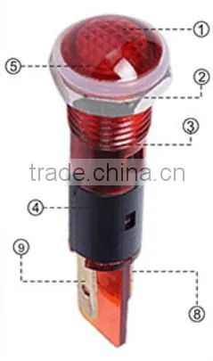 Plastic Yellow 110V Lamp 8MM Led Car Indicator Light With Solder Pin