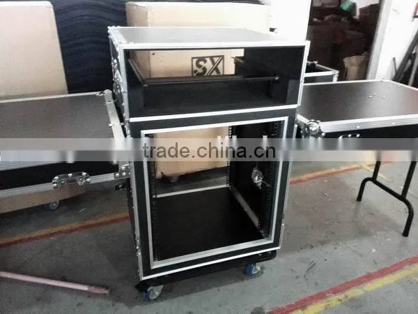 12U flight case shockproof rack case with stand table