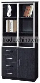 hot sale cheap high quality 4 drawer 4 door glass door file cabinet bookcase office furniture design